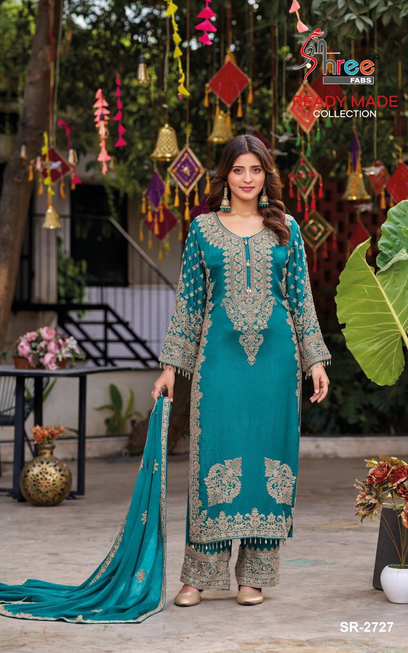 Sr 2727 A To D By Shree Viscose Tissue Readymade Pakistani Suits 